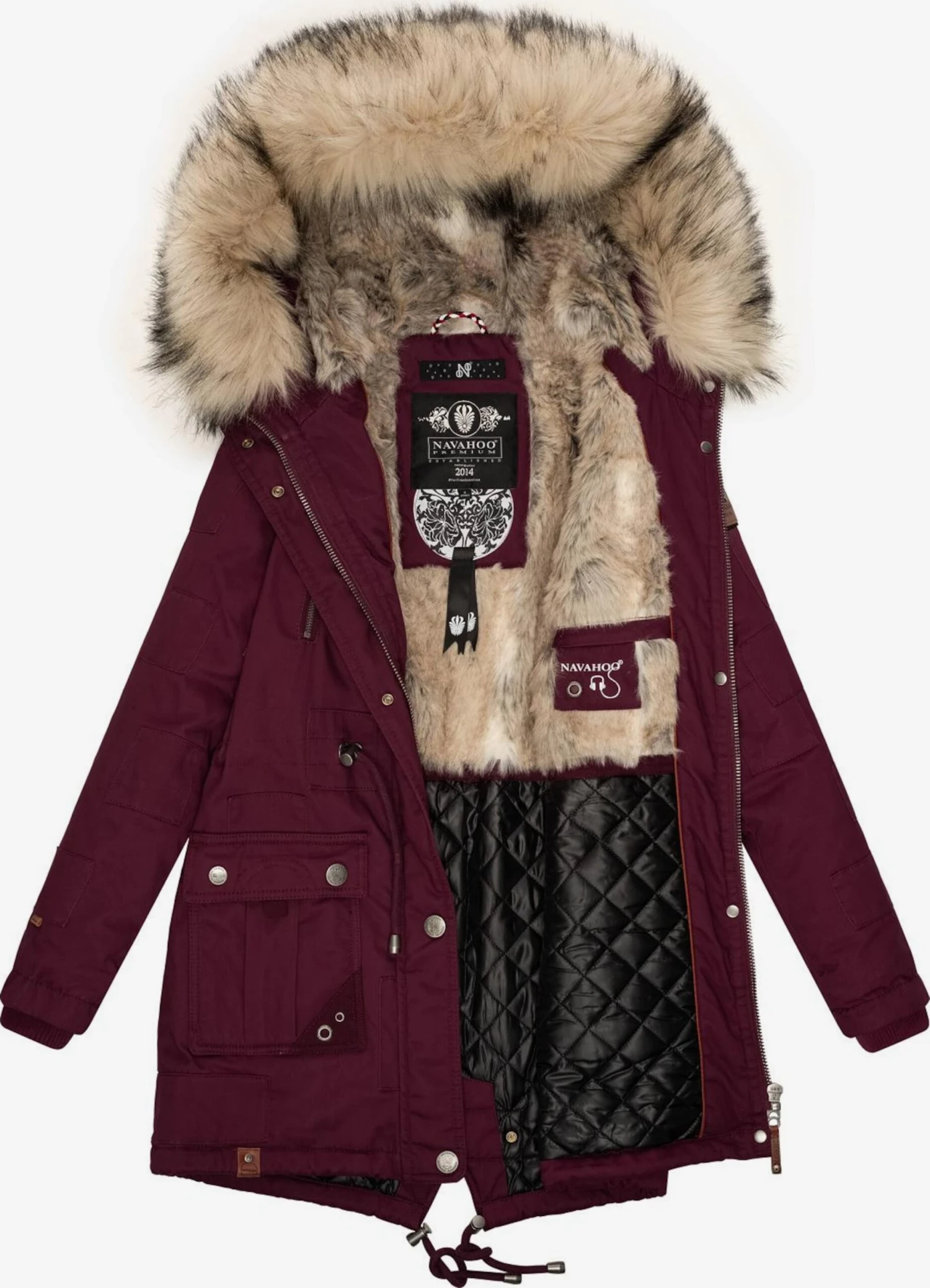 Navahoo Parkas Winterparka Honigfee Dames Bordeaux 5 Navahoo Parkas Winterparka Honigfee Dames Bordeaux - Afbeelding 5