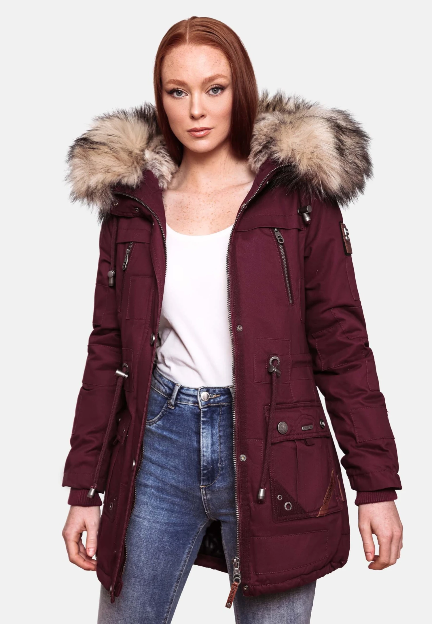 Navahoo Parkas Winterparka Honigfee Dames Bordeaux 7 Navahoo Parkas Winterparka Honigfee Dames Bordeaux - Afbeelding 7