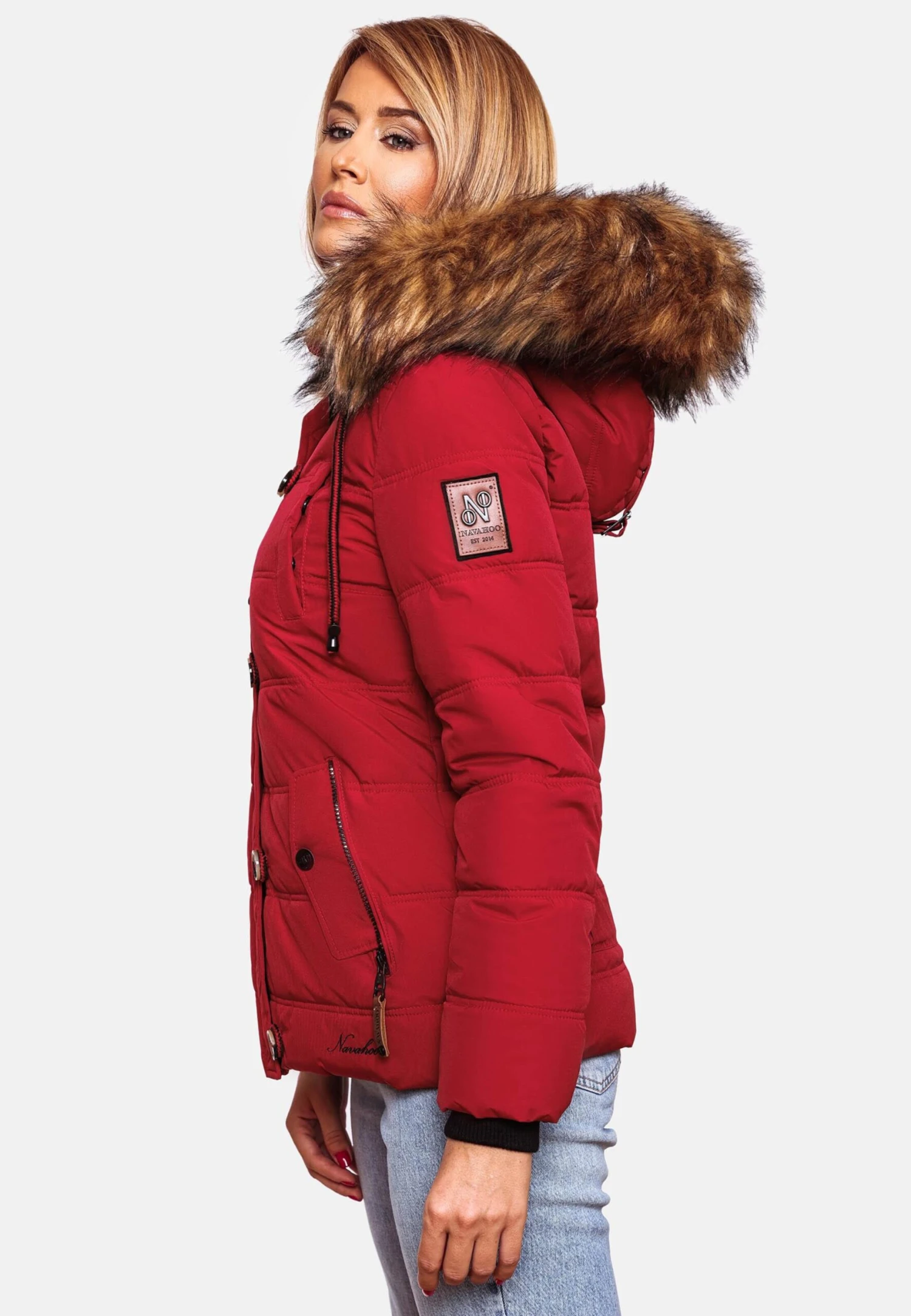 Navahoo Winterjassen Winterjas Zoja Dames Rood 7 Navahoo Winterjassen Winterjas Zoja Dames Rood - Afbeelding 7