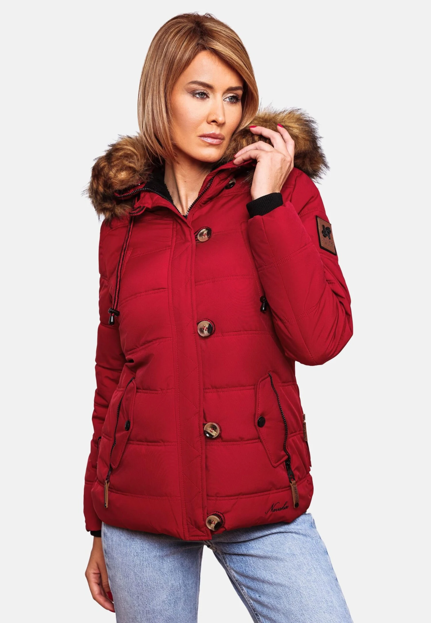 Navahoo Winterjassen Winterjas Zoja Dames Rood 6 Navahoo Winterjassen Winterjas Zoja Dames Rood - Afbeelding 6