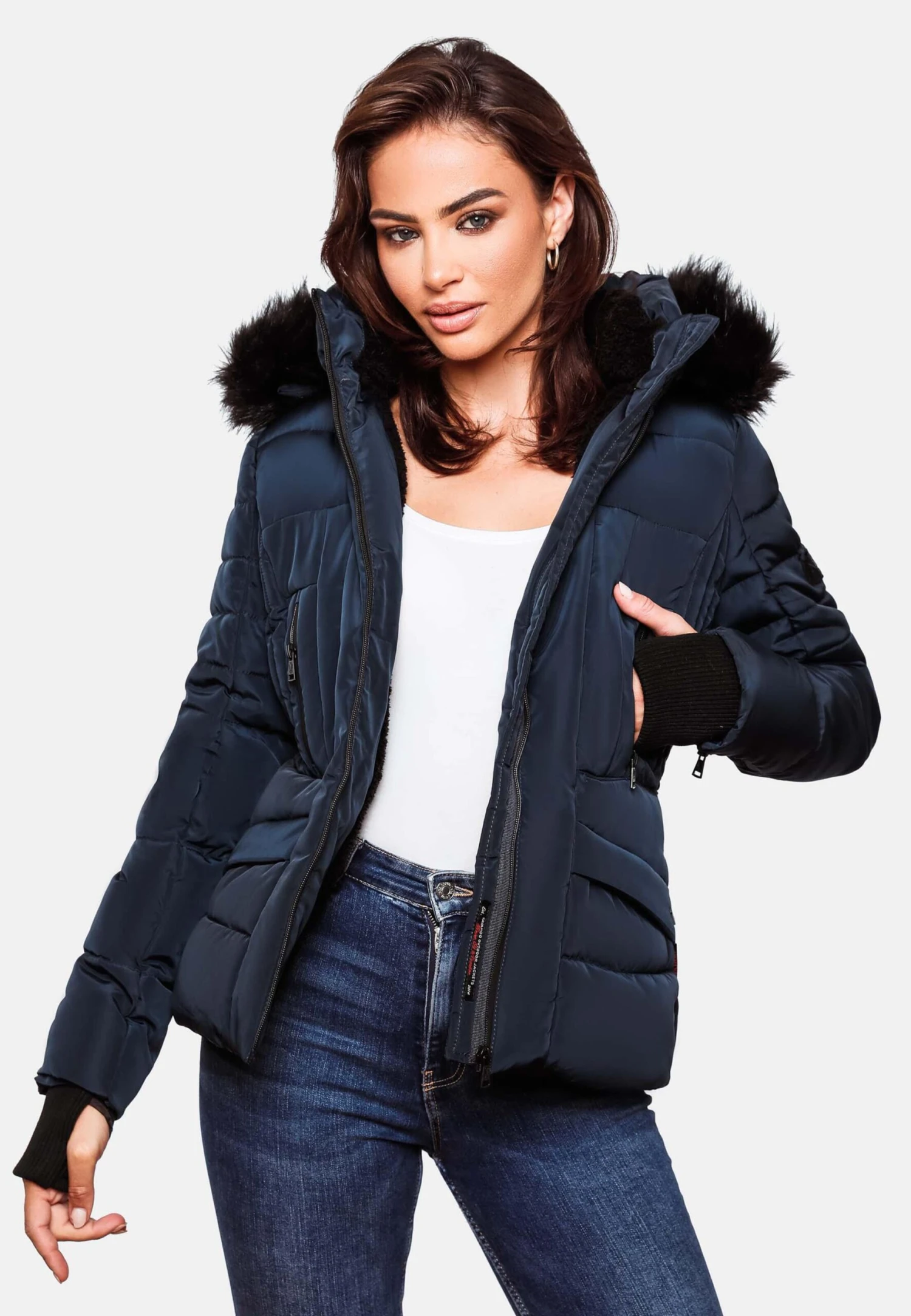 Navahoo Winterjassen Winterjas Adele Dames Donkerblauw 7 Navahoo Winterjassen Winterjas Adele Dames Donkerblauw - Afbeelding 7