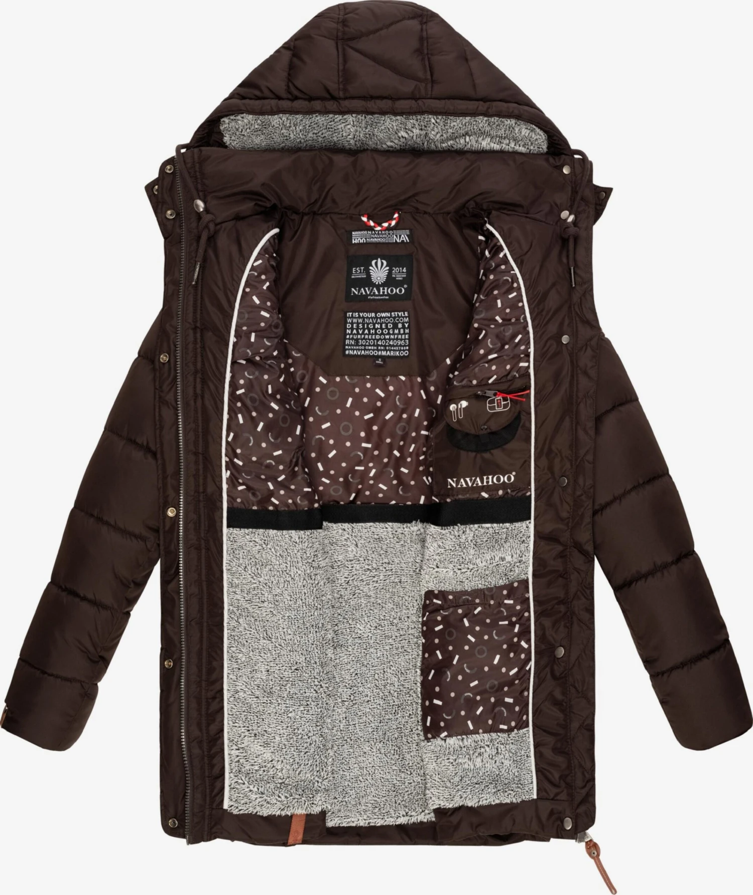 Navahoo Wintermantels Wintermantel Dalie Dames Chocoladebruin 5 Navahoo Wintermantels Wintermantel Dalie Dames Chocoladebruin - Afbeelding 5