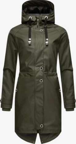 Navahoo Regenmantels Functionele Mantel Rainy Flower Dames Kaki