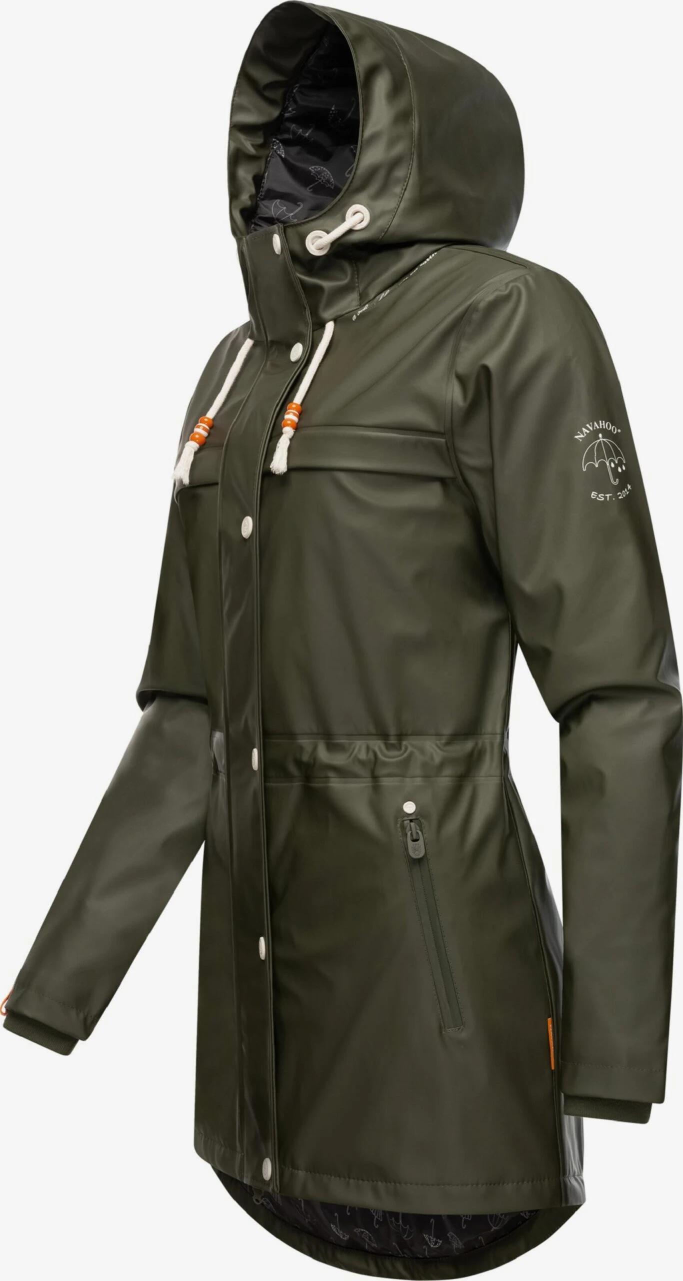 Navahoo Regenmantels Tussenmantel Rainy Forest Dames Olijfgroen 2 Navahoo Regenmantels Tussenmantel Rainy Forest Dames Olijfgroen - Afbeelding 2