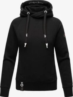 Navahoo Hoodies Sweatshirt Liebesmäuschen Dames Zwart