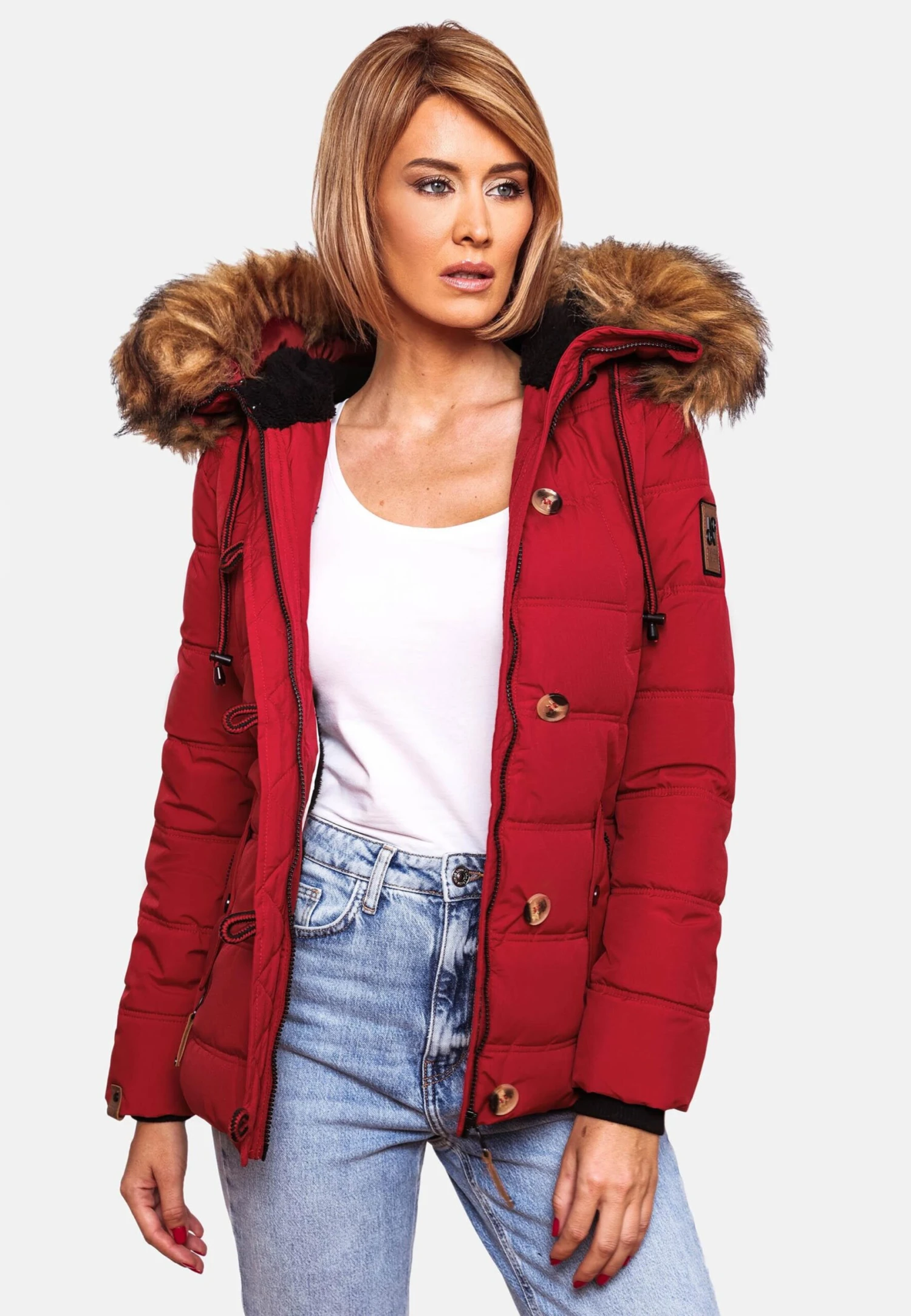 Navahoo Winterjassen Winterjas Zoja Dames Rood 9 Navahoo Winterjassen Winterjas Zoja Dames Rood - Afbeelding 9
