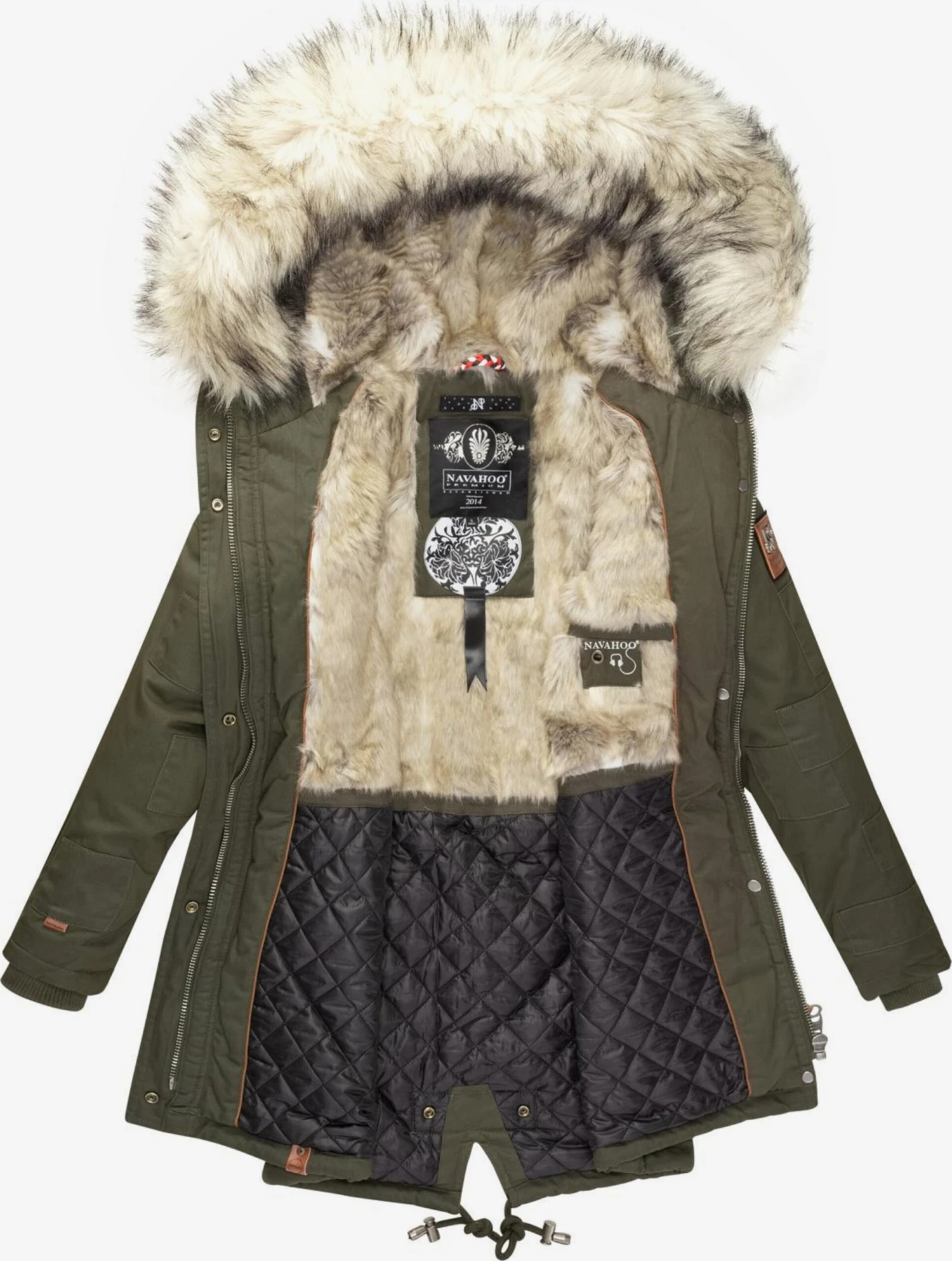 Navahoo Parkas Winterparka Honigfee Dames Kaki 4 Navahoo Parkas Winterparka Honigfee Dames Kaki - Afbeelding 4