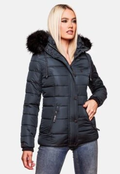 Navahoo Winterjassen Winterjas Zuckerbiene Dames Blauw -Navahoo 9da3805d2f9efe038be73ea0cd92a635