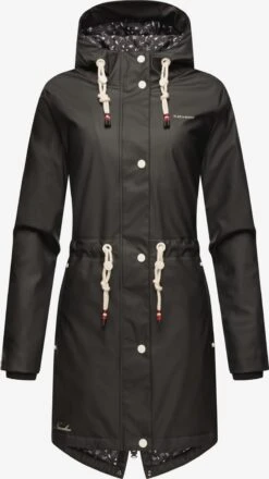 Navahoo Regenjassen Functionele Jas Flower Of Ocean Dames Zwart