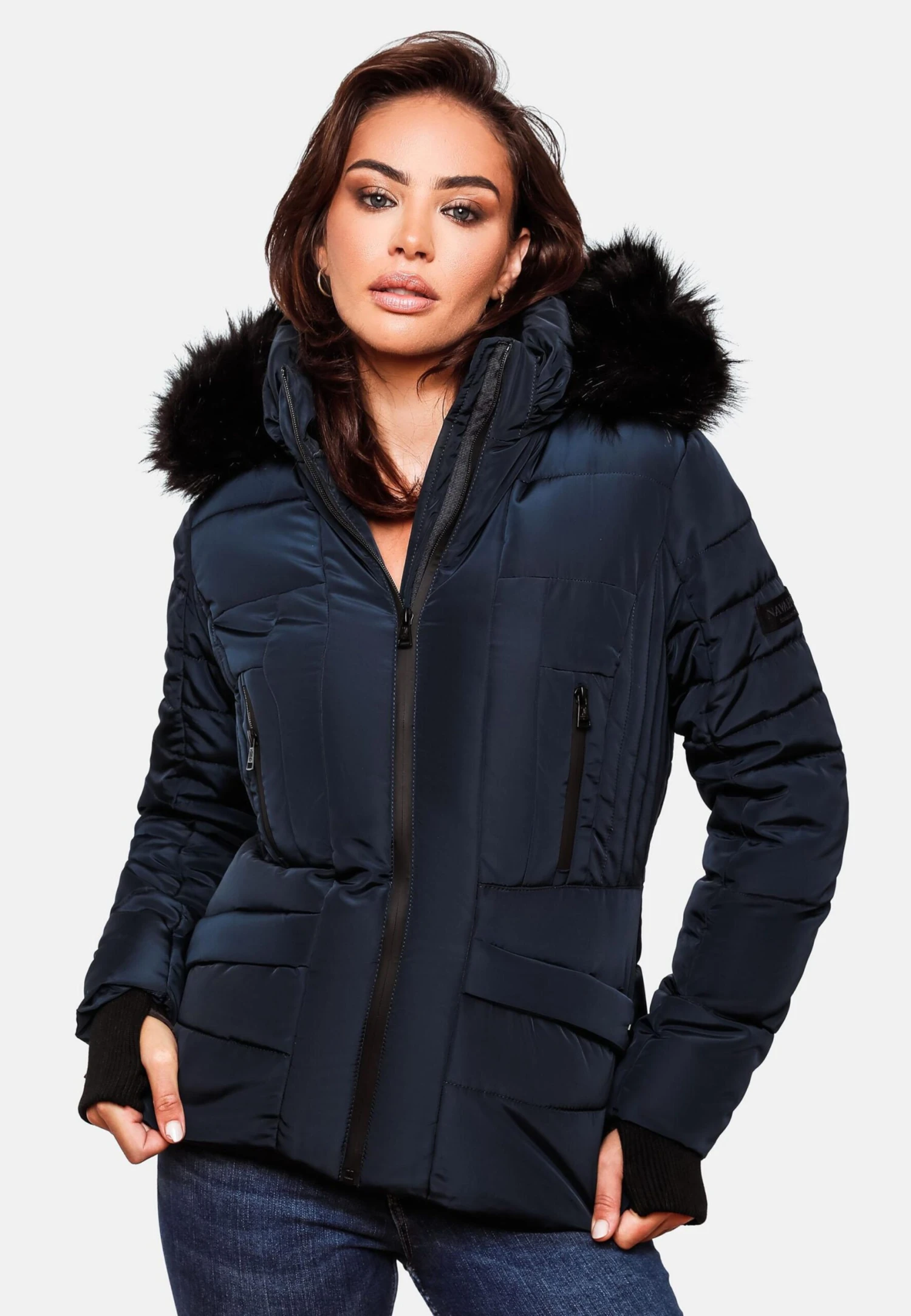 Navahoo Winterjassen Winterjas Adele Dames Donkerblauw 4 Navahoo Winterjassen Winterjas Adele Dames Donkerblauw - Afbeelding 4
